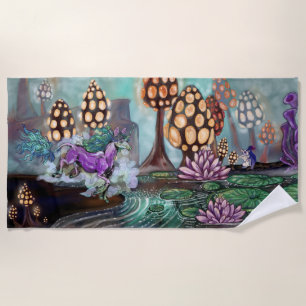 Mysterien der Glowshrooms Fantasy Landschaft Strandtuch