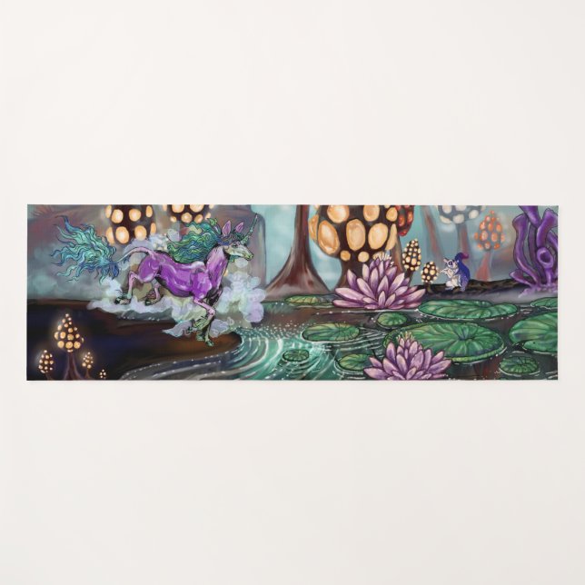 Mysterien der Glowshrooms Fantasy Landschaft Yogamatte (Vorderseite (Horizontal))