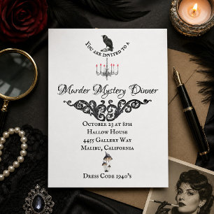 Mysterien-Dinnerparty im Stil der 1940er Jahre Vin Einladung