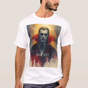 Mystérieux T-shirt Vampire Portrait Homme.