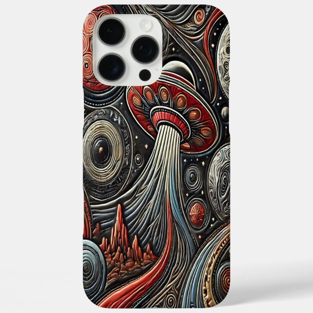 Mysteriöse Alien erkundet entfernte Galaxien iPhone 16 Pro Max Hülle (Rückseite)