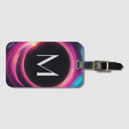 Mysteriöse Black Hole Trifold Ballet mit Monogramm Gepäckanhänger