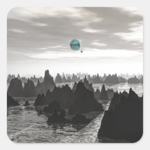 Mysteriöse Blue Orbs Quadratischer Aufkleber