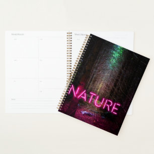 Mysteriöse Fichtenwälder Natur Neon magenta Zeiche Planer
