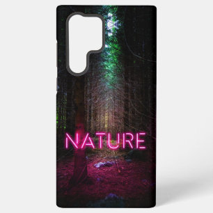 Mysteriöse Fichtenwälder Natur Neon magenta Zeiche Samsung Galaxy Hülle