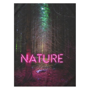 Mysteriöse Fichtenwälder Natur Neon magenta Zeiche Tischdecke