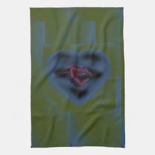Mysteriöse Herzenskunst Design dunkle, mickrige Fa Geschirrtuch