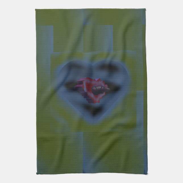 Mysteriöse Herzenskunst Design dunkle, mickrige Fa Geschirrtuch (Vertikal)