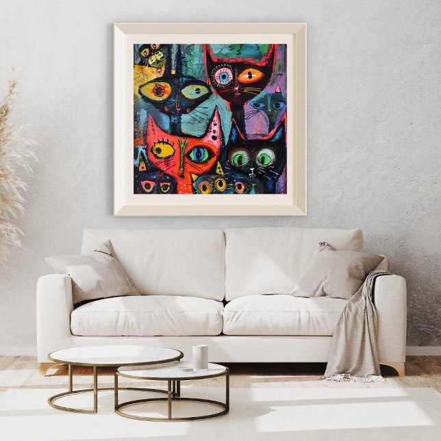 Mysteriöse Katzen - Whimsikkunst drucken Poster (Von Creator hochgeladen)