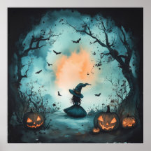 Mysteriöse Kleine Hexe und Jack-O'-Lantern