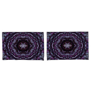 Mysteriöse Mandala Roots Blume Lila Magenta Kissenbezug