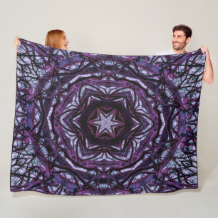 Mysteriöse Mandala Roots Blume Star Lila Shade Fleecedecke
