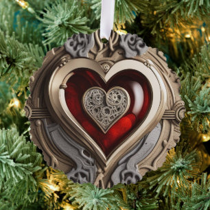 Mysteriöse Ornament mit rotem Herzen Karte
