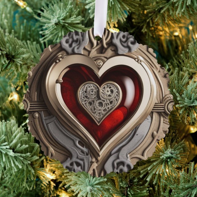 Mysteriöse Ornament mit rotem Herzen Karte (Insitu (Baum))