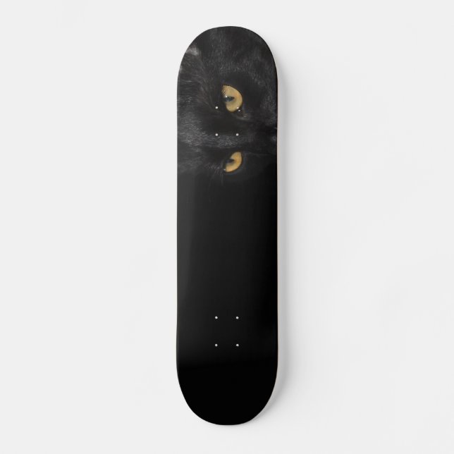 Mysteriöse Schwarzkatzenfotografie Skateboard (Vorderseite)