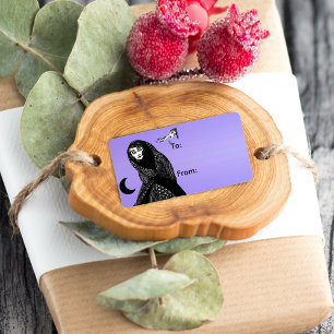 Mysteriöse Spooky Woman Moon Hand Geschenketikette Adressaufkleber