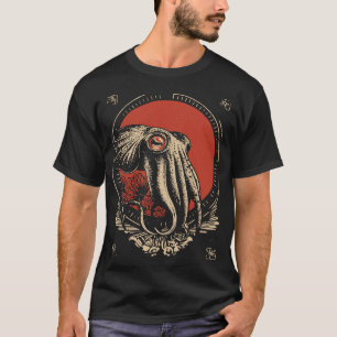Mysteriöse Tintenfischkreatur Vintage Kunst T-Shirt