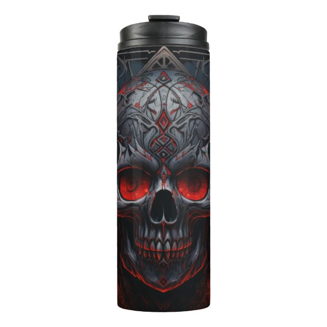 Mysteriöse Wrap des Metallschädels | Gothic Skull Thermosbecher (Vorderseite)