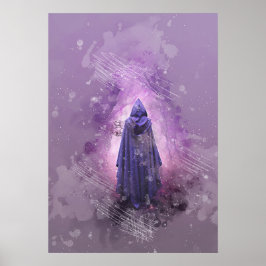 mysteriöse Zauberfigur Aquarellmalerei Poster