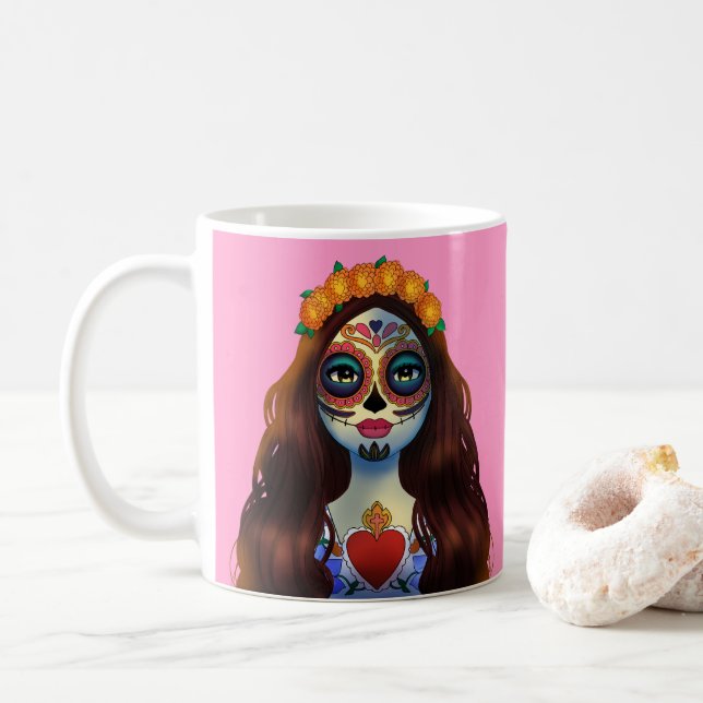 Mysteriöse Zuckerkulomane Kaffeetasse (Mit Donut)