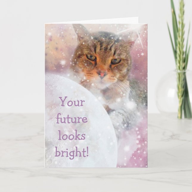 Mysteriöser Cat Happy Abschluss Karte (Vorderseite)
