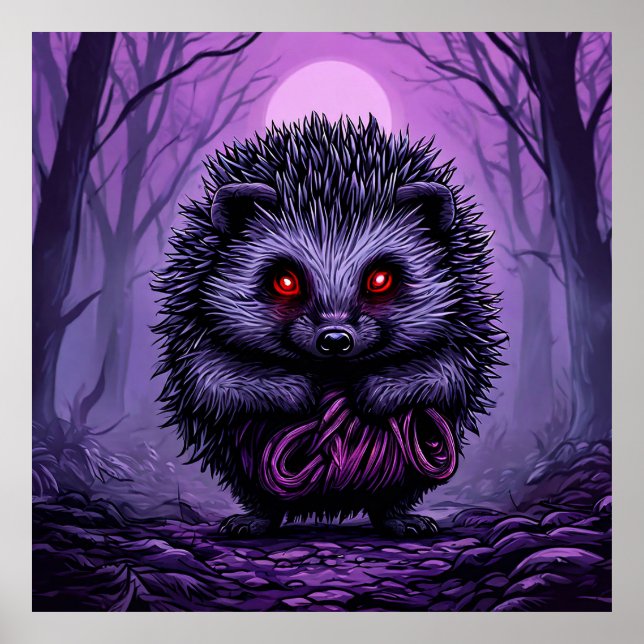 Mysteriöser Igel im Spooky Forest Poster (Vorne)