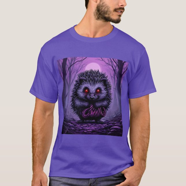 Mysteriöser Igel im Spooky Forest T-Shirt (Vorderseite)