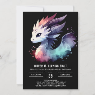 Mysteriöser intensiver Drache zum Geburtstag Einladung