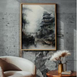 Mysteriöser japanischer Tempel Fotodruck