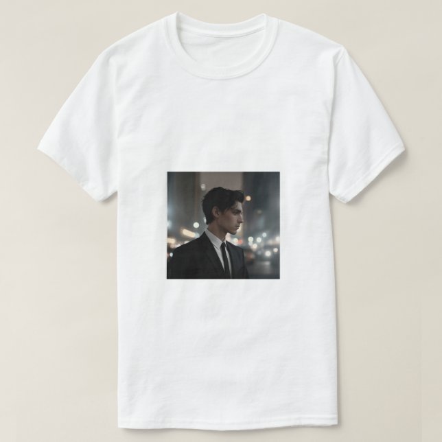 Mysteriöser Mann im Anzug bei Nacht - Kinofilm T-Shirt (Design vorne)