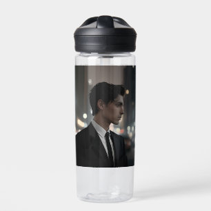 Mysteriöser Mann im Anzug bei Nacht - Kinofilm Trinkflasche