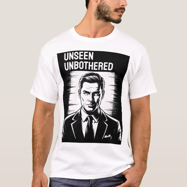 Mysteriöser Mann im Anzug Noir Style Poster T-Shirt (Vorderseite)