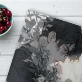 Mysteriöser Mensch und Blume