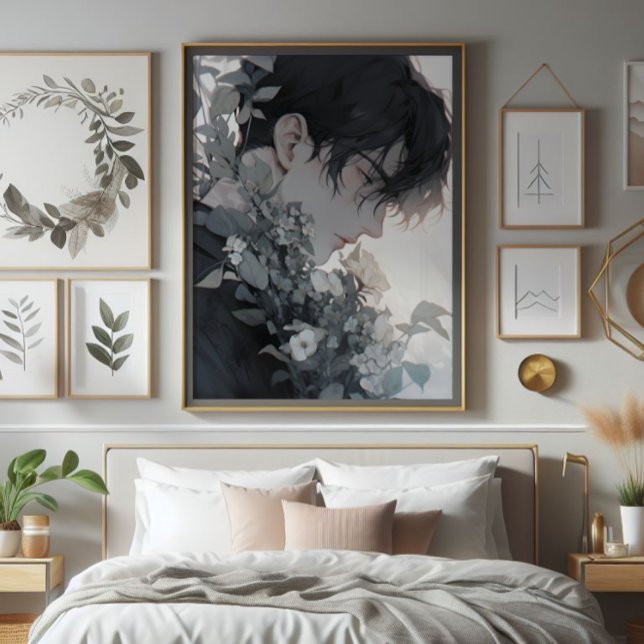 Mysteriöser Mensch und Blume Fotodruck (Von Creator hochgeladen)