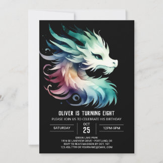 Mysteriöser Niedlicher Drache Geburtstag Einladung