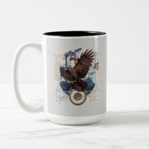 Mysteriöser Raven Collage - Vintag und futuristisc Zweifarbige Tasse