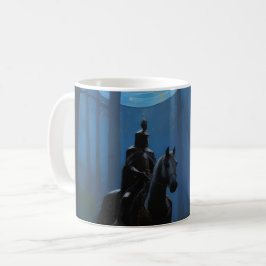 Mysteriöser Schwarzer Ritter im Mondlichtwald Kaffeetasse