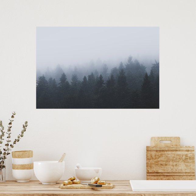 Mysteriöser Wald im Nebel Poster (Küche)