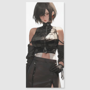 Mysteriöses Anime Girl Leather Magnetkarte