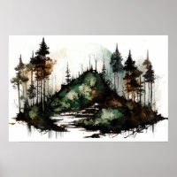 Mysteriöses dunkles Waldwasser