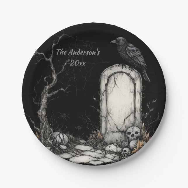 Mysteriöses Halloween Night Custom Pappteller (Vorderseite)