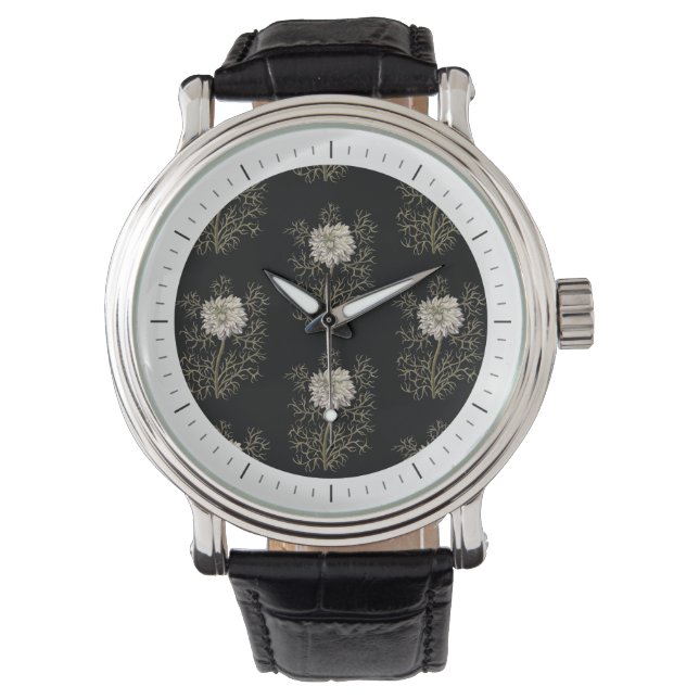 Mysteriöses mittelalterliches Blume-Muster Armbanduhr (Vorderseite)