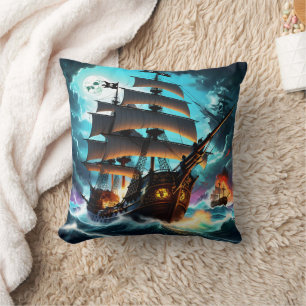 Mysteriöses Piratenschiff, das durch stürmische Me Kissen