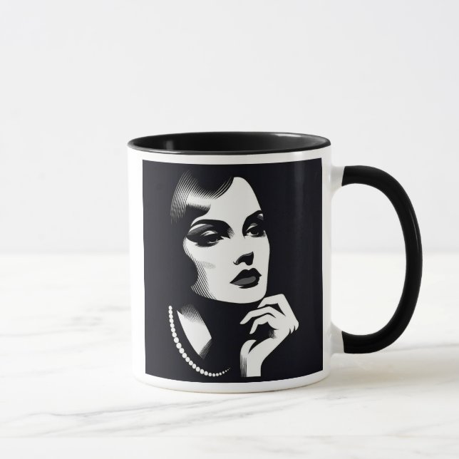 Mysteriöses Porträt einer eleganten Frau. Tasse (Rechts)