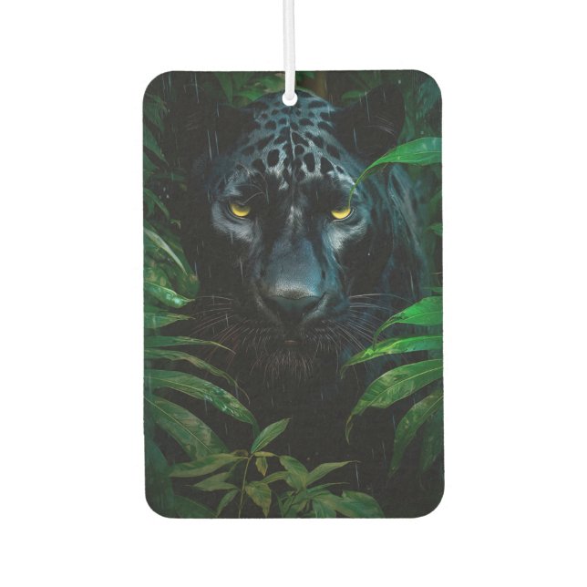 Mysteriöses Schwarzes Panther Jungle Wildlife Desi Autolufterfrischer (Vorderseite)