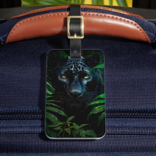 Mysteriöses Schwarzes Panther Jungle Wildlife Desi Gepäckanhänger