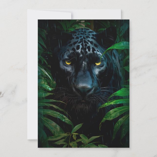 Mysteriöses Schwarzes Panther Jungle Wildlife Desi Karte (Vorderseite)
