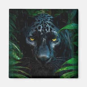 Mysteriöses Schwarzes Panther Jungle Wildlife Desi Magnet