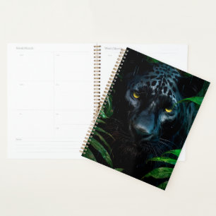 Mysteriöses Schwarzes Panther Jungle Wildlife Desi Planer