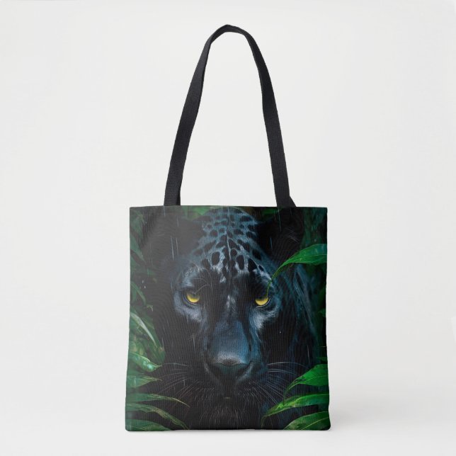 Mysteriöses Schwarzes Panther Jungle Wildlife Desi Tasche (Vorderseite)